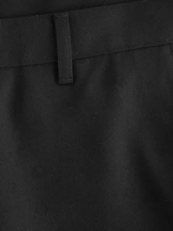 Black Slim Fit Plain Front Smart Trousers