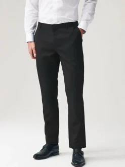 Black Slim Fit Plain Front Smart Trousers 2 Pack