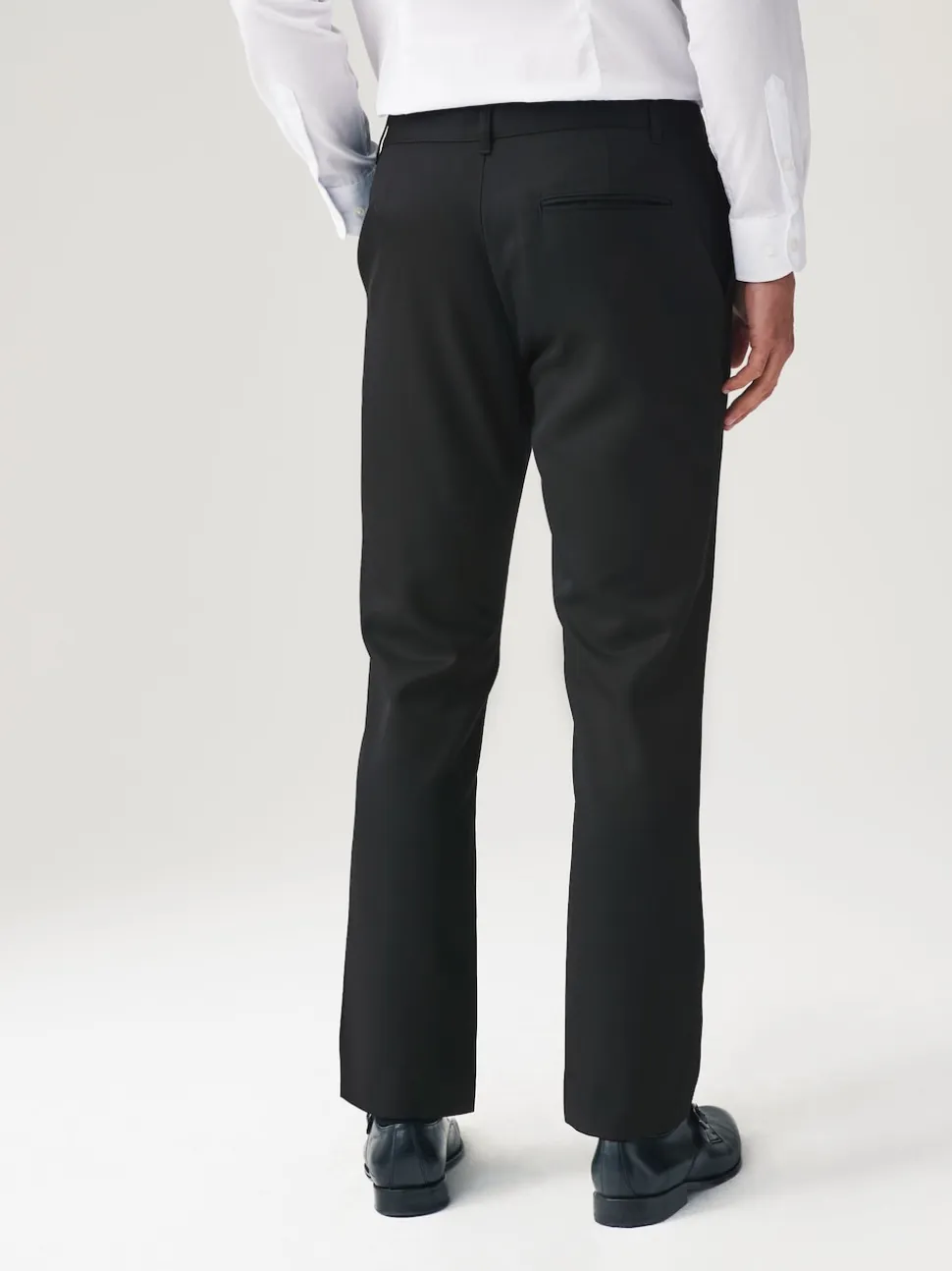 Black Slim Fit Plain Front Smart Trousers 2 Pack