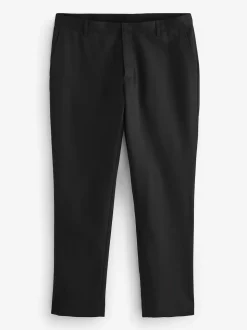 Black Slim Fit Plain Front Smart Trousers 2 Pack