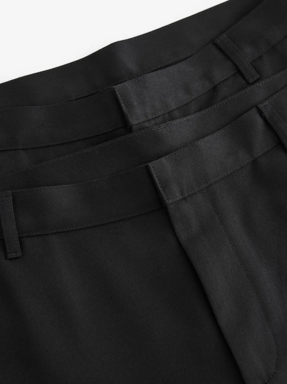 Black Slim Fit Plain Front Smart Trousers 2 Pack