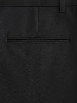 Black Slim Fit Plain Front Smart Trousers 2 Pack