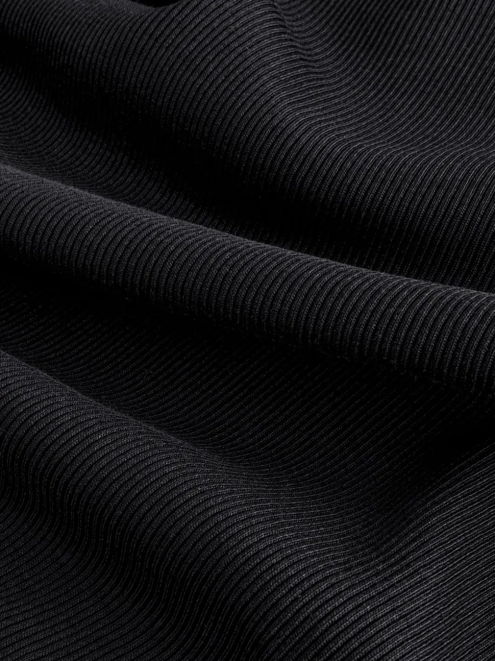 Black Slim Fit Ribbed Vest