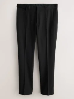 Black Slim Fit Sequin Tuxedo Suit Trousers