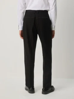 Black Slim Fit Sequin Tuxedo Suit Trousers