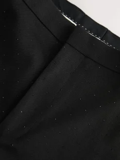 Black Slim Fit Sequin Tuxedo Suit Trousers