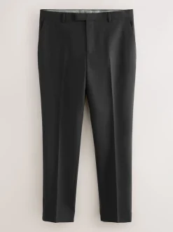 Black Slim Fit Signature Nova Fides 100% Italian Wool Tuxedo Suit Trousers