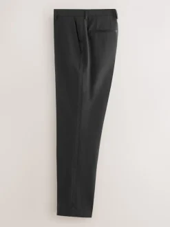Black Slim Fit Signature Nova Fides 100% Italian Wool Tuxedo Suit Trousers