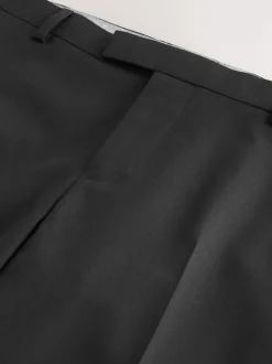 Black Slim Fit Signature Nova Fides 100% Italian Wool Tuxedo Suit Trousers
