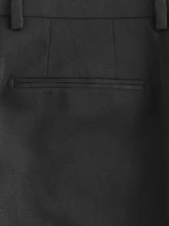 Black Slim Fit Signature Nova Fides 100% Italian Wool Tuxedo Suit Trousers