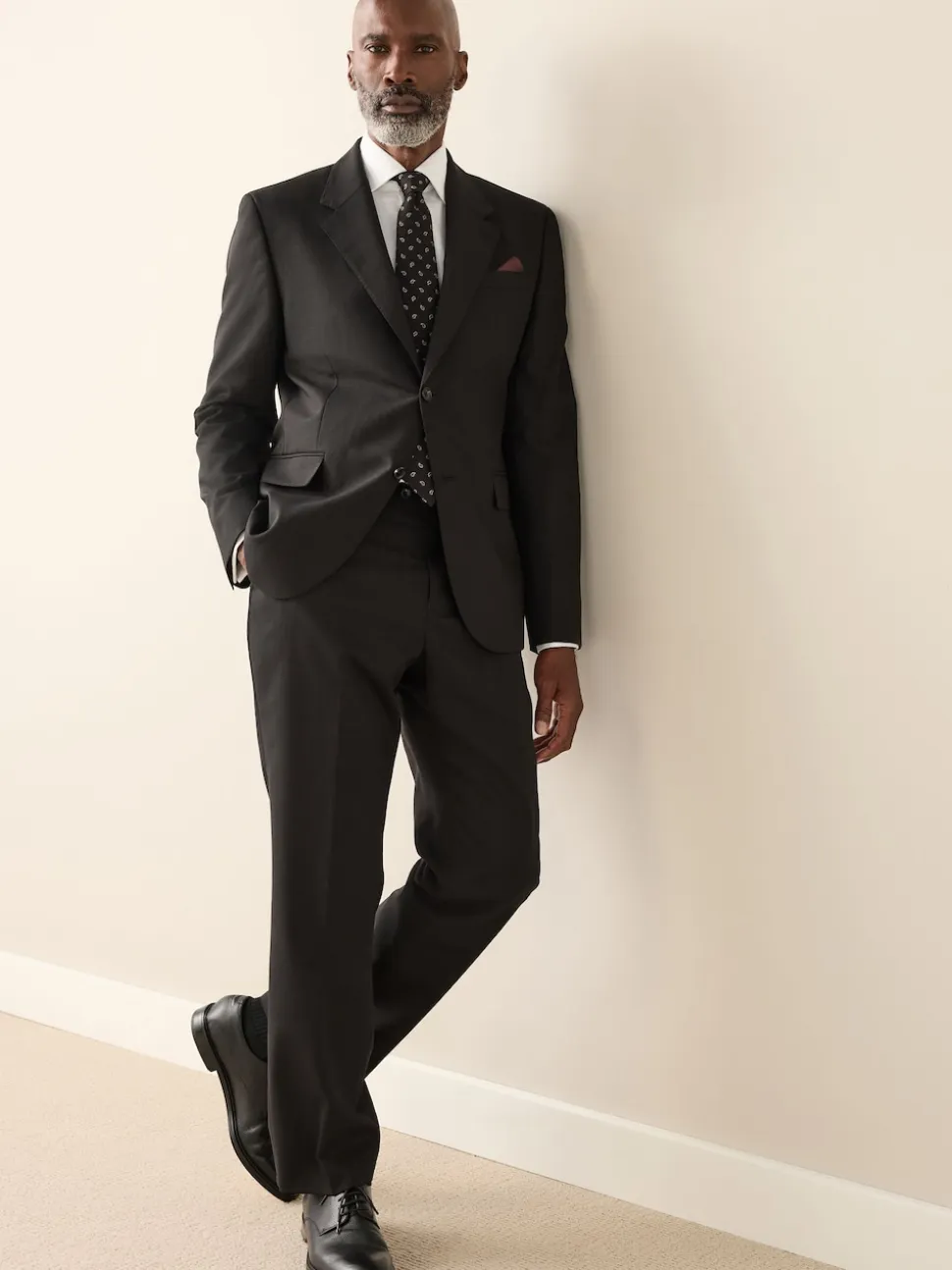 Black Slim Fit Signature Nova Fides 100% Italian Wool Suit Jacket