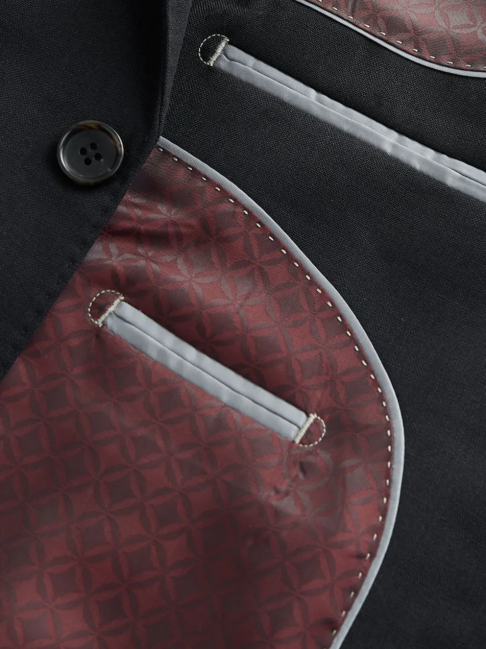 Black Slim Fit Signature Nova Fides 100% Italian Wool Suit Jacket