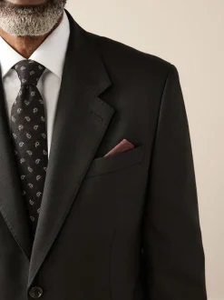 Black Slim Fit Signature Nova Fides 100% Italian Wool Suit Jacket