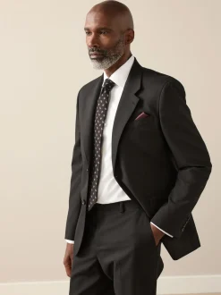Black Slim Fit Signature Nova Fides 100% Italian Wool Suit Jacket