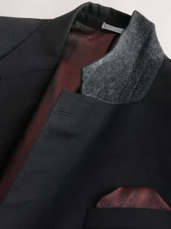 Black Slim Fit Signature Nova Fides 100% Italian Wool Suit Jacket