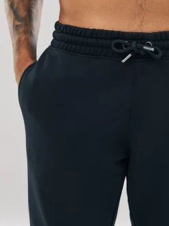 Black Slim Fit Slim Fit Brushback Heavyweight Joggers