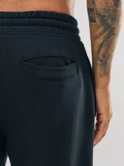 Black Slim Fit Slim Fit Brushback Heavyweight Joggers