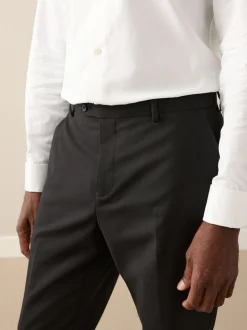 Black Slim Fit Slim Fit Signature Nova Fides 100% Italian Wool Suit Trousers