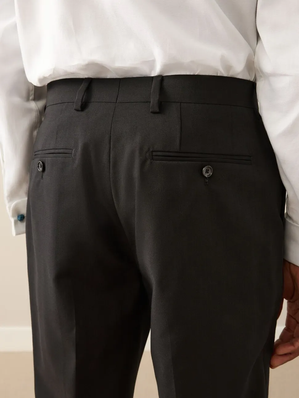 Black Slim Fit Slim Fit Signature Nova Fides 100% Italian Wool Suit Trousers