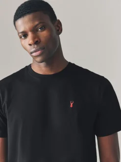 Black Slim Fit Stag T-Shirt