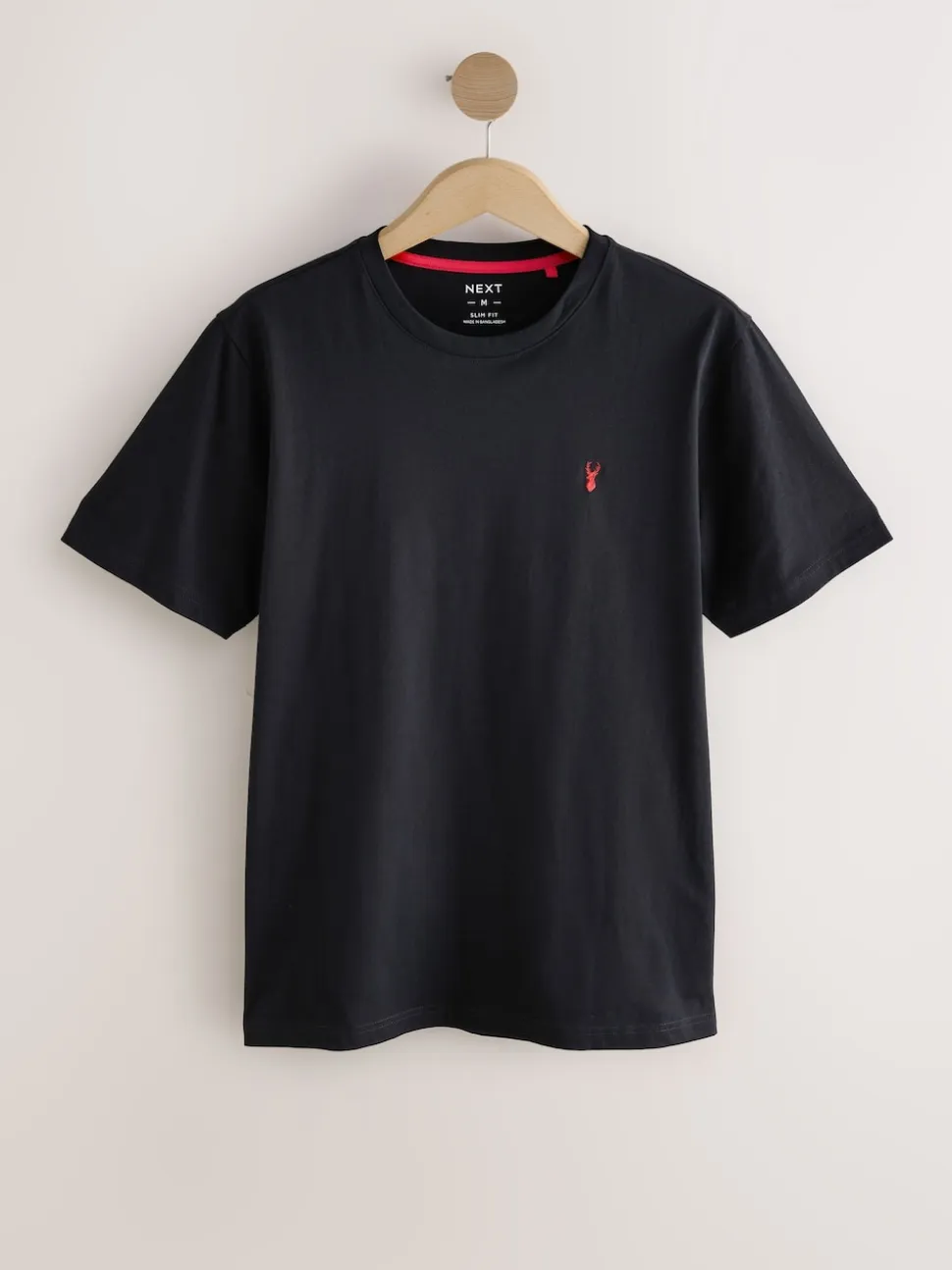 Black Slim Fit Stag T-Shirt