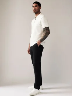 Black Slim Fit Stretch Chinos Trousers