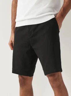 Black Slim Fit Stretch Chinos Shorts