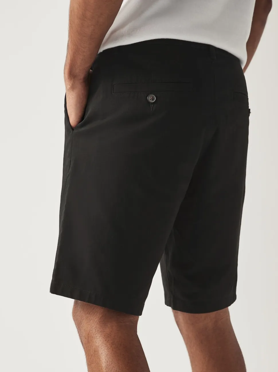 Black Slim Fit Stretch Chinos Shorts
