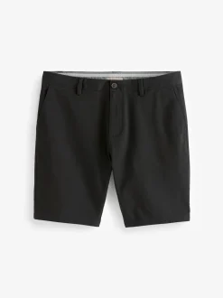 Black Slim Fit Stretch Chinos Shorts