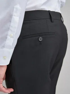 Black Slim Fit Stretch Smart Trousers