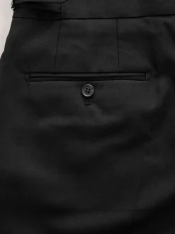 Black Slim Fit Suit Trousers With Side Adjuster