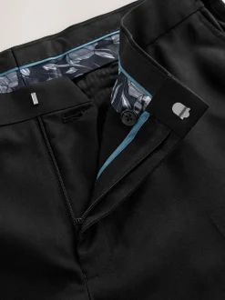 Black Slim Fit Suit Trousers With Side Adjuster