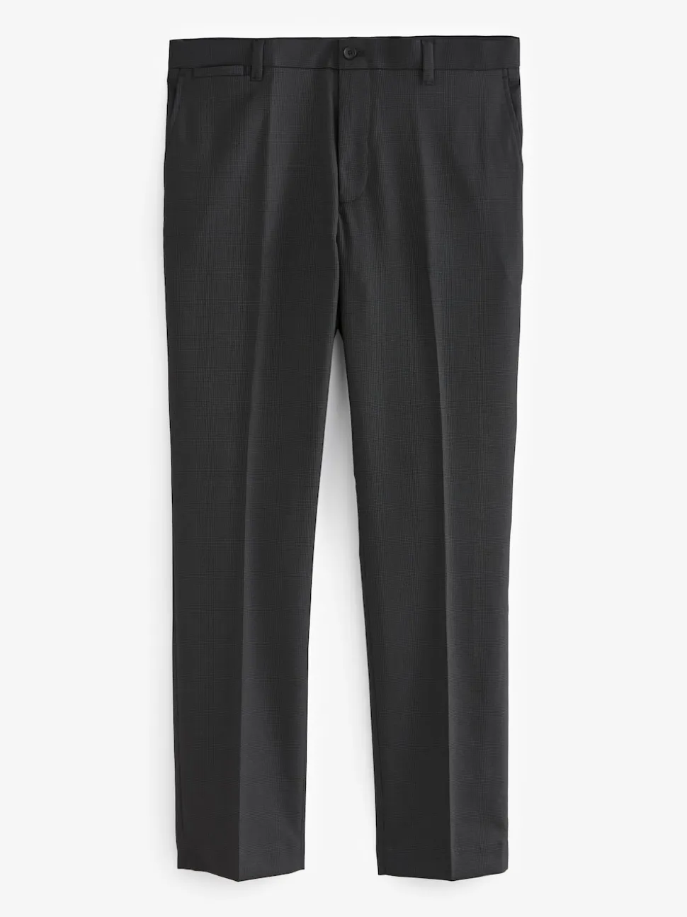 Black Slim Fit Textured Smart Trousers