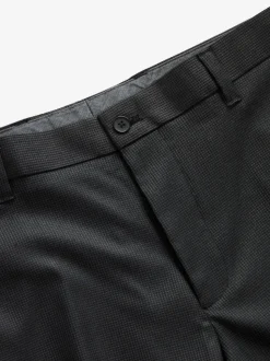 Black Slim Fit Textured Smart Trousers