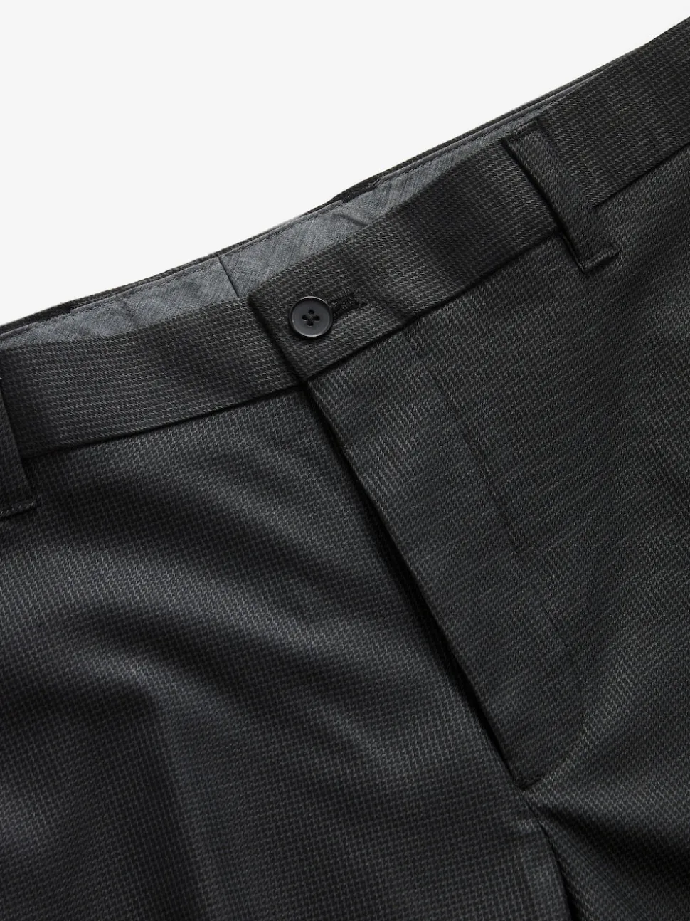 Black Slim Fit Textured Smart Trousers