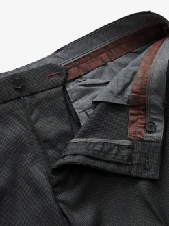 Black Slim Fit Textured Smart Trousers