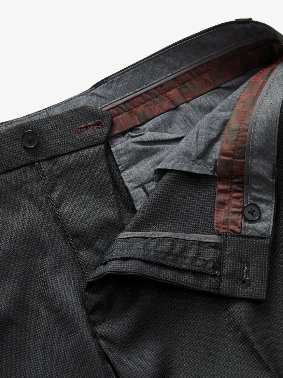 Black Slim Fit Textured Smart Trousers