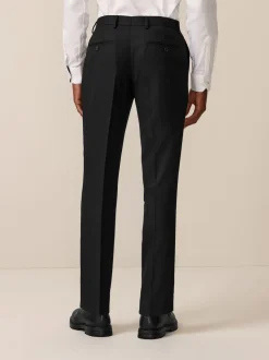 Black Slim Fit Textured Suit Trousers