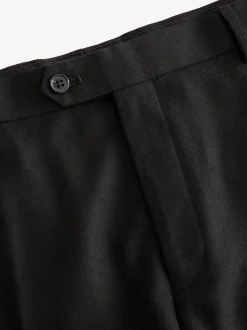Black Slim Fit Textured Suit Trousers