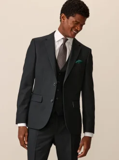 Black Slim Fit Textured Suit Jacket