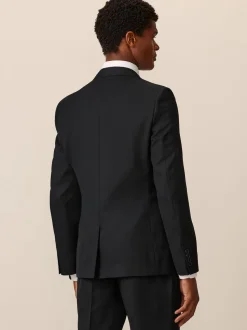 Black Slim Fit Textured Suit Jacket