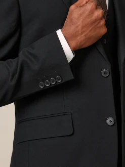 Black Slim Fit Textured Suit Jacket