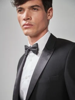 Black Slim Fit Tuxedo Suit Jacket