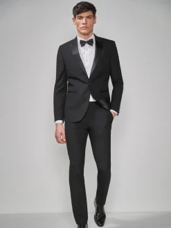 Black Slim Fit Tuxedo Suit Jacket