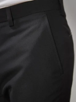 Black Slim Fit Tuxedo Suit Trousers