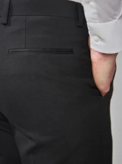 Black Slim Fit Tuxedo Suit Trousers