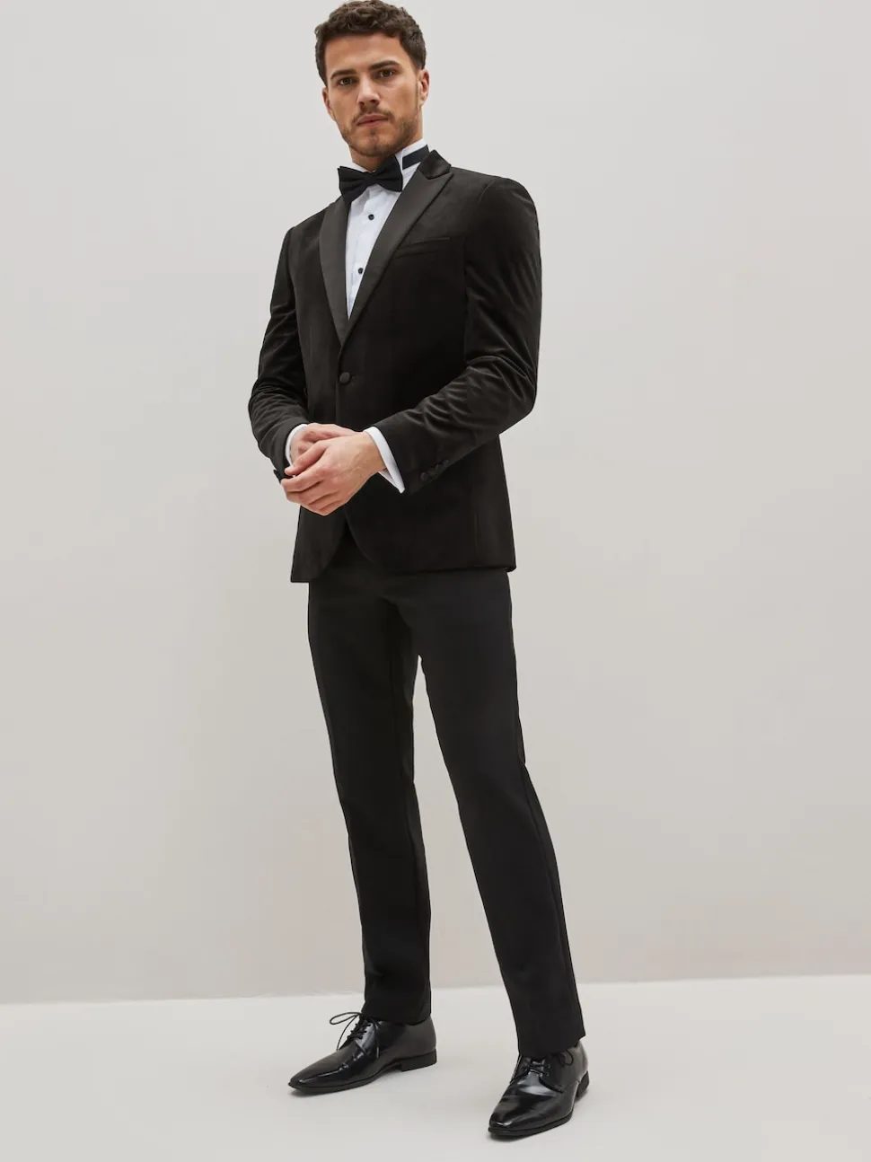 Black Slim Fit Velvet Blazer
