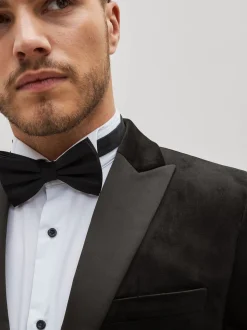 Black Slim Fit Velvet Blazer