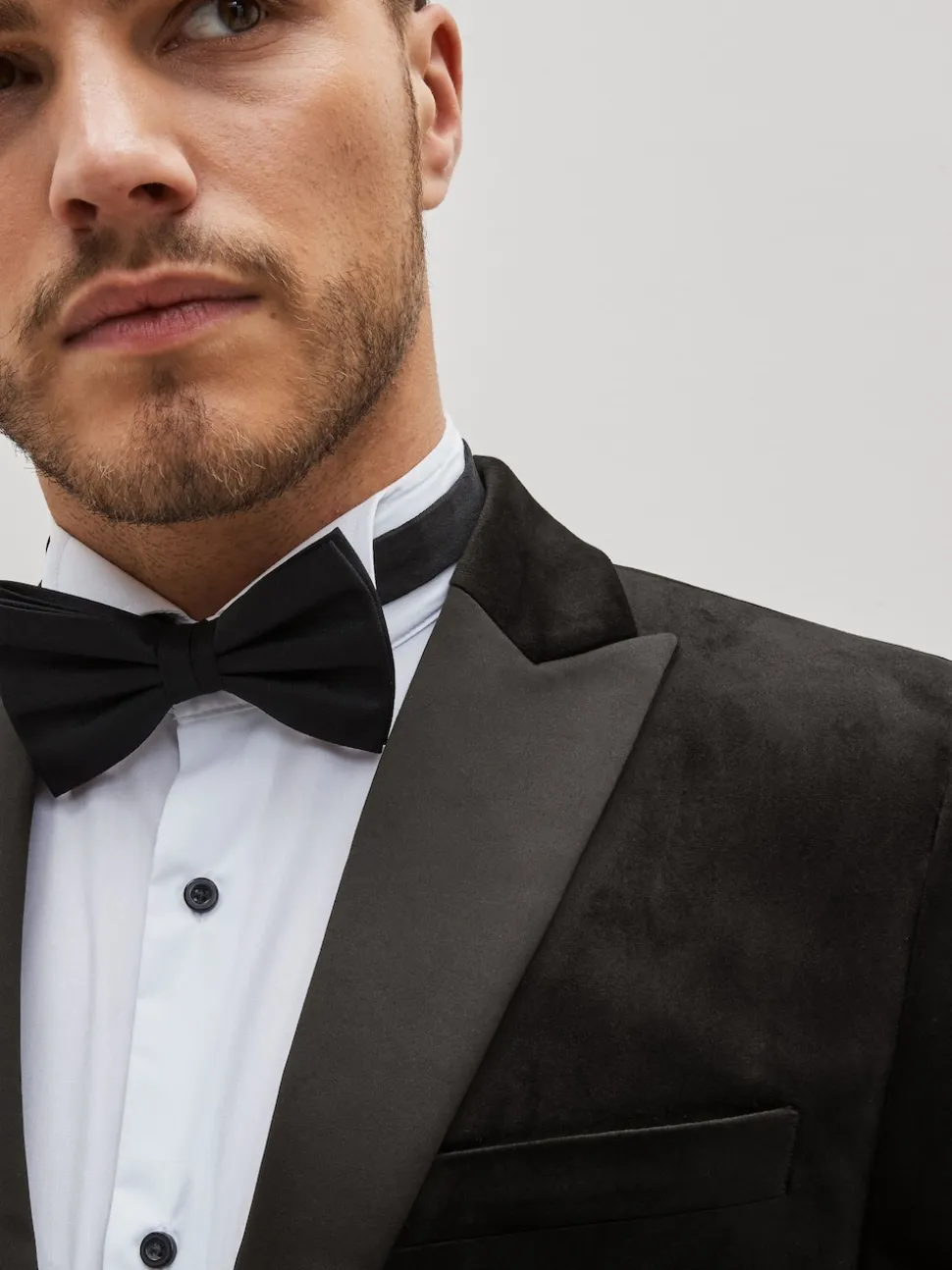 Black Slim Fit Velvet Blazer