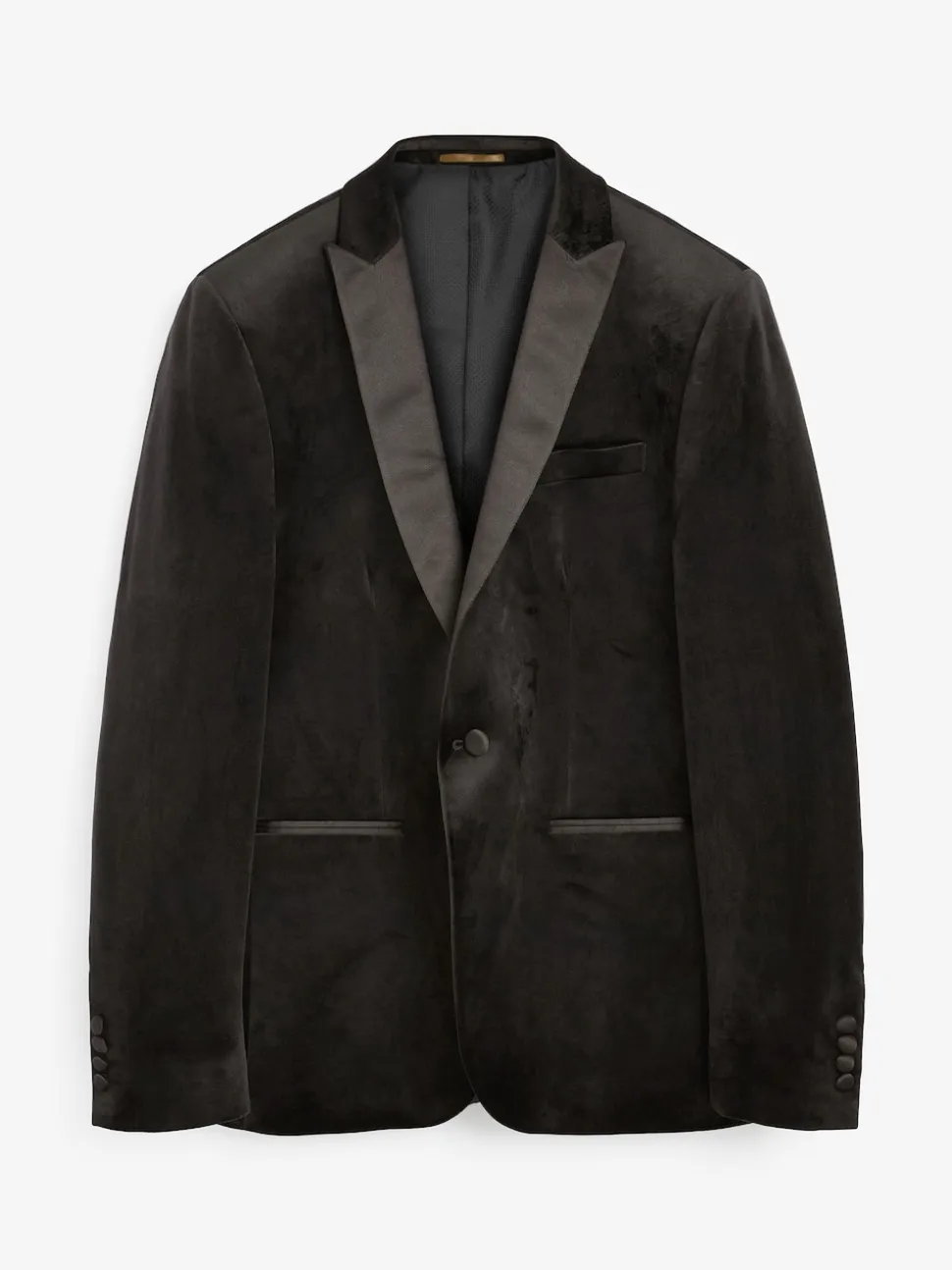 Black Slim Fit Velvet Blazer